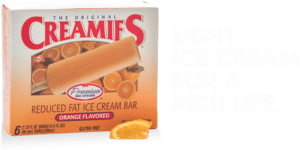 ice cream bar orange flavor for an ice cream brand