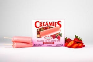 ice cream bar, Creamies strawberry flavor